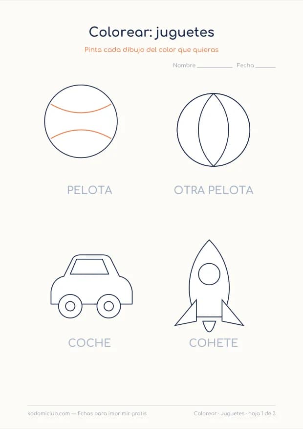 Juguetes para colorear