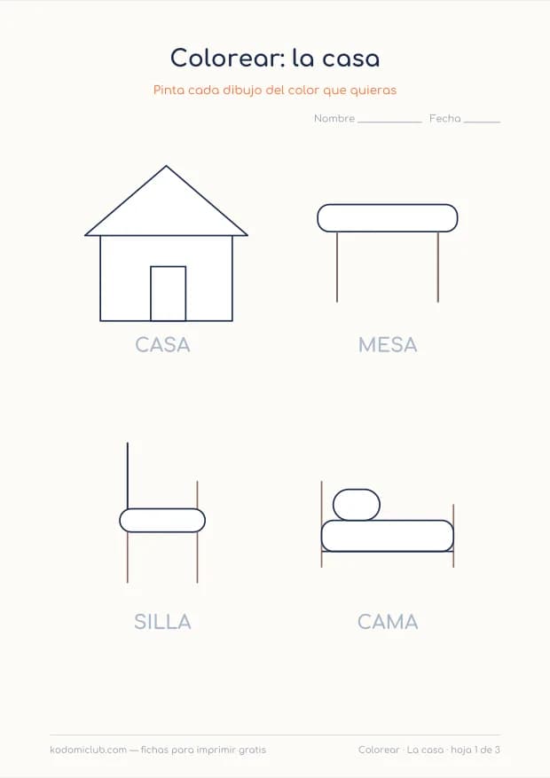 La casa para colorear