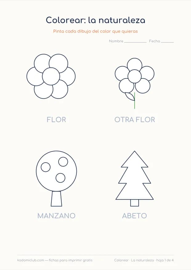 La naturaleza para colorear