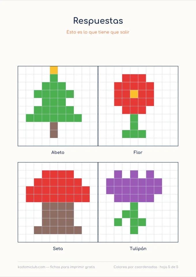 Dibujos por coordenadas, hoja 5
