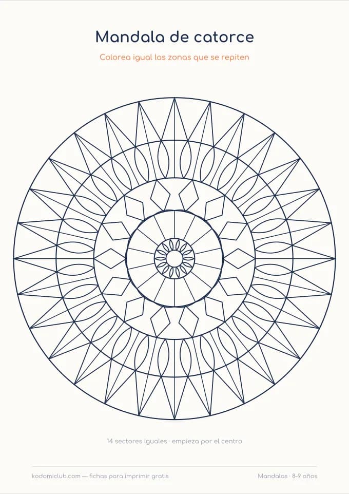 Mandalas de muchos sectores, hoja 2