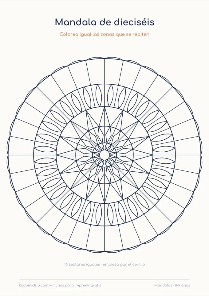 Mandalas de muchos sectores, hoja 3