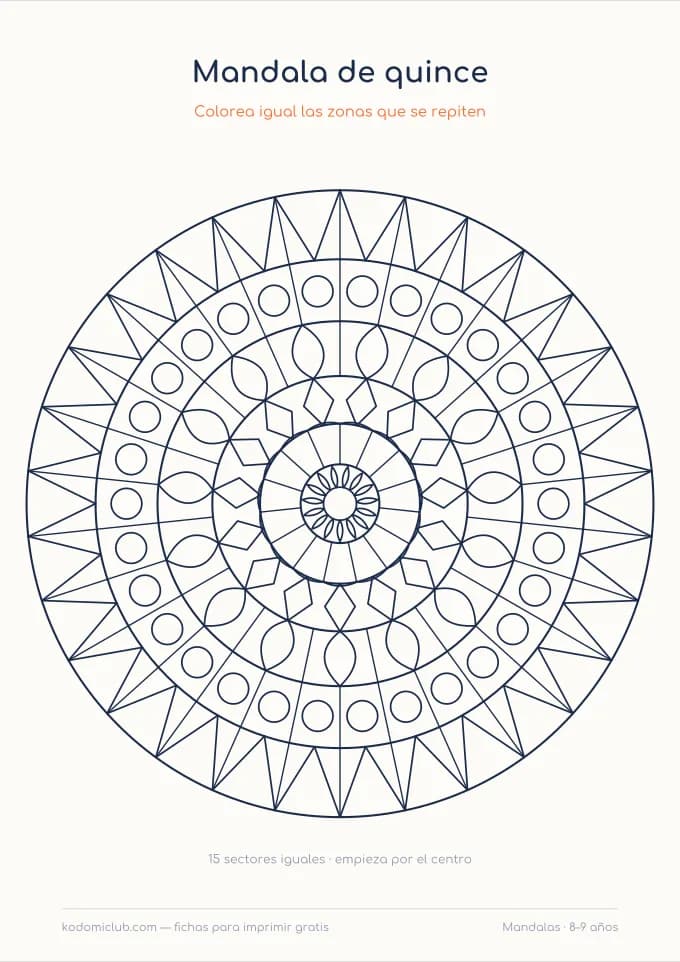 Mandalas de muchos sectores, hoja 4