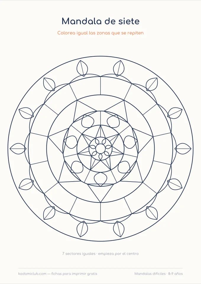 Mandalas difíciles, hoja 3