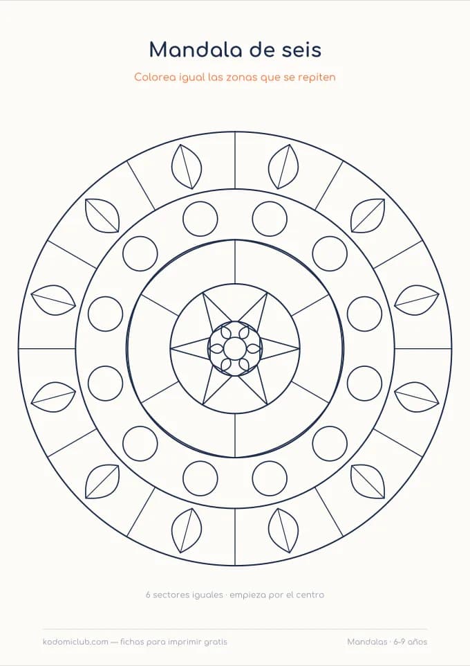Mandalas para colorear, hoja 2