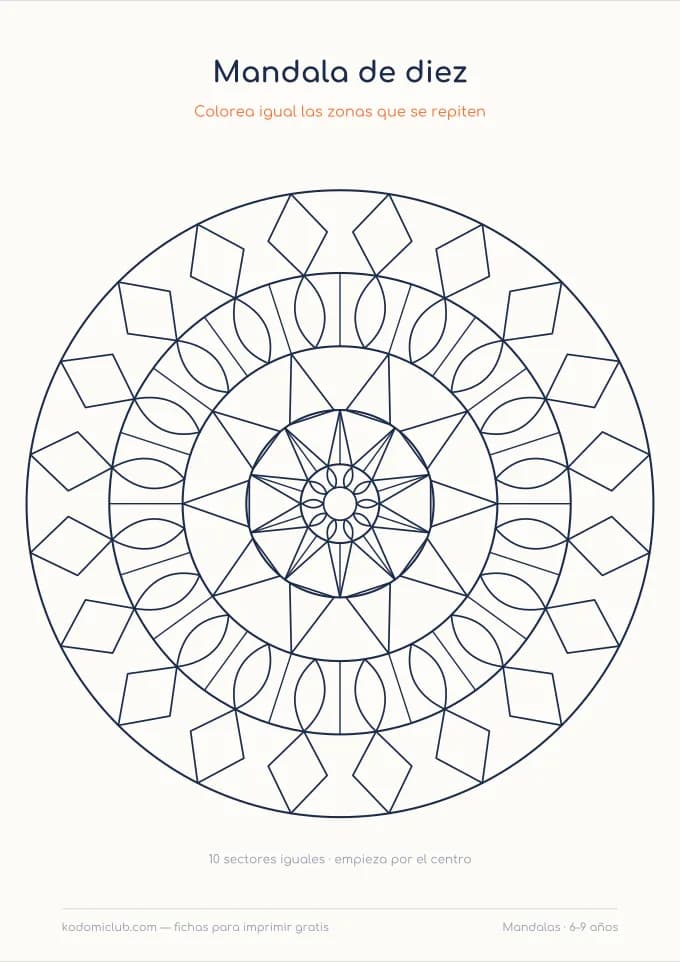 Mandalas para colorear, hoja 3
