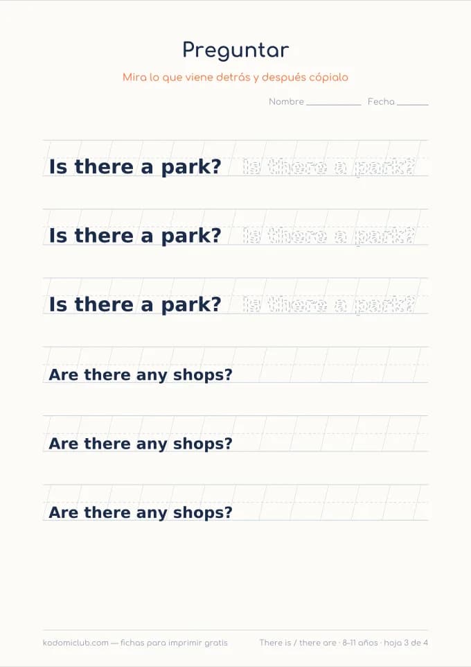 There is y there are, hoja 3