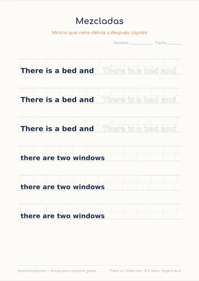 There is y there are, hoja 4