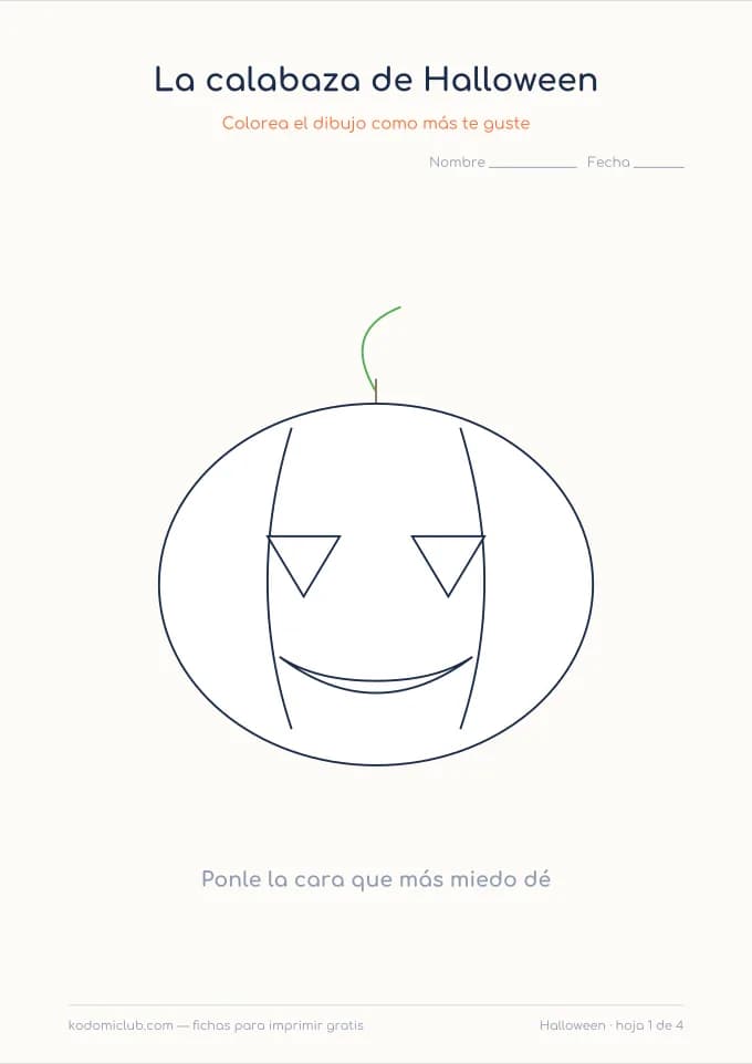 La noche de Halloween. Ficha para imprimir, 4–8 años