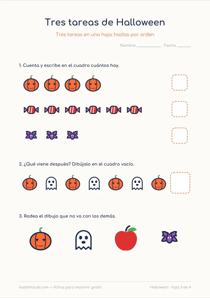 La noche de Halloween, hoja 3