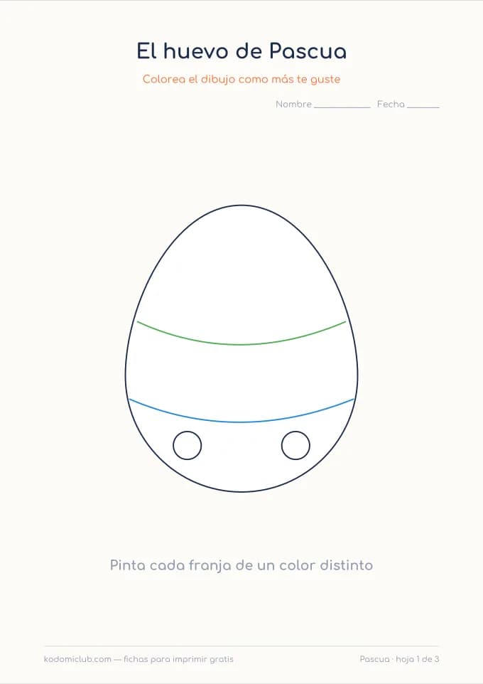 Los huevos de Pascua. Ficha para imprimir, 3–8 años