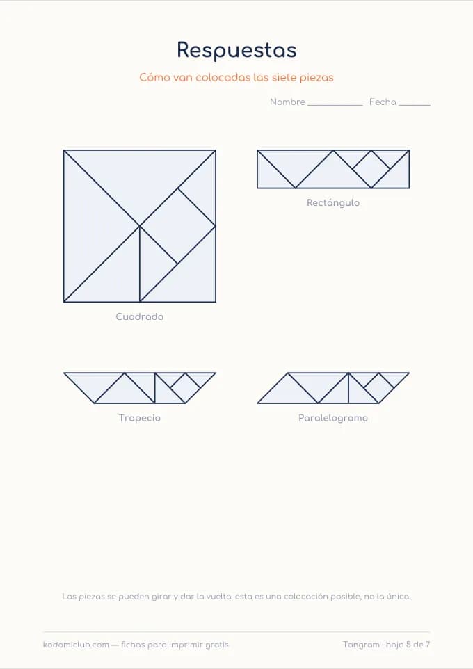 Tangram para recortar, hoja 5