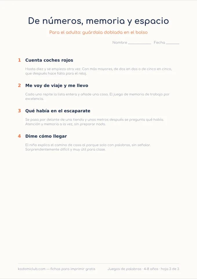 Juegos de palabras para llevar, hoja 3
