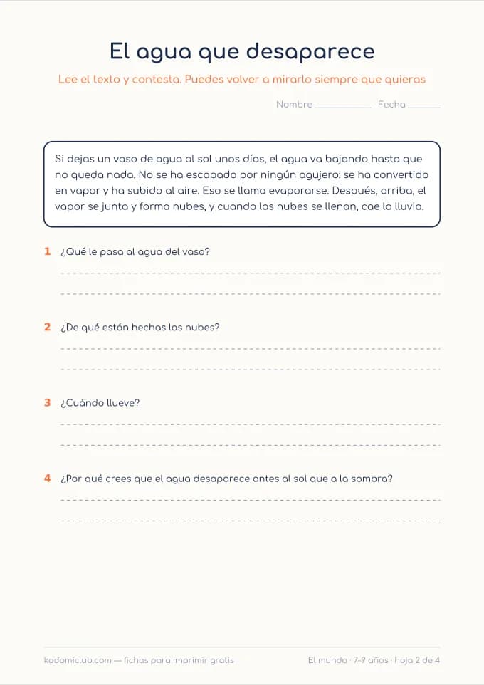 Leer sobre el mundo, hoja 2