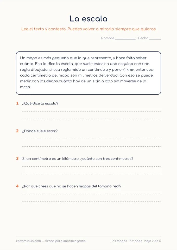 Leer sobre los mapas, hoja 2