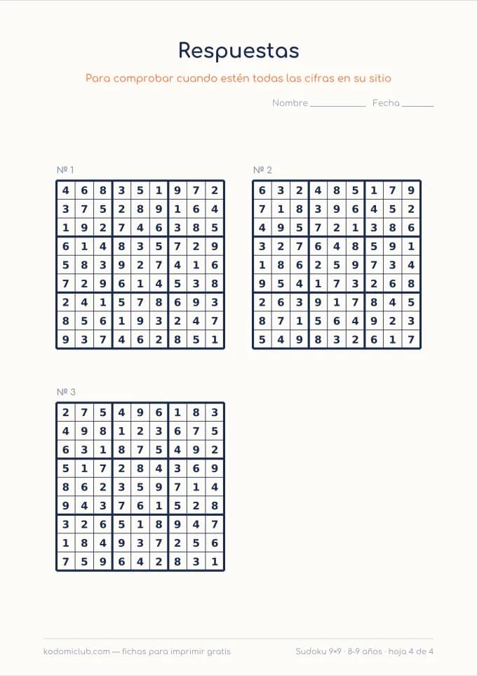 Sudoku de nueve, hoja 4