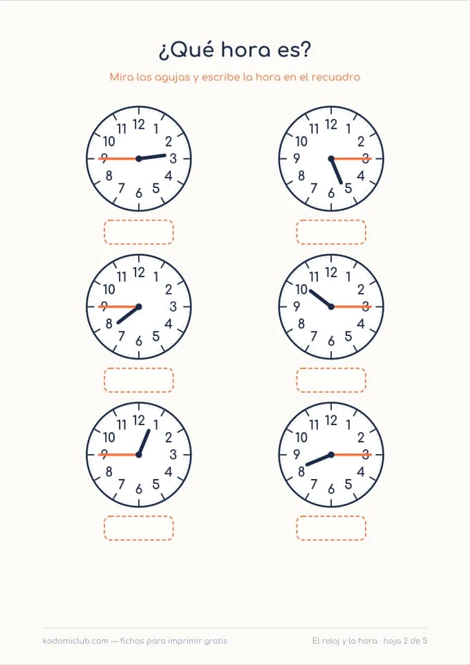 Los cuartos de hora, hoja 2