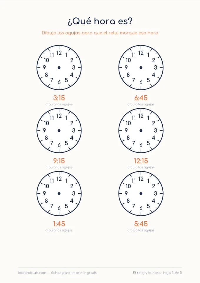 Los cuartos de hora, hoja 3