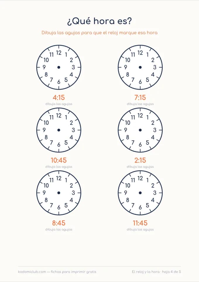 Los cuartos de hora, hoja 4